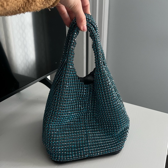 Aqua Handbags - Aqua Rhinestone Teal bag